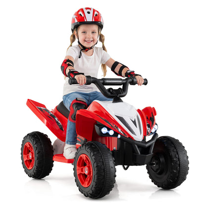 12V Kids Ride On ATV 4-Wheeler Quad with LED Lights and 7 mph Max Speed, Red Powered Ride On Toys at Gallery Canada