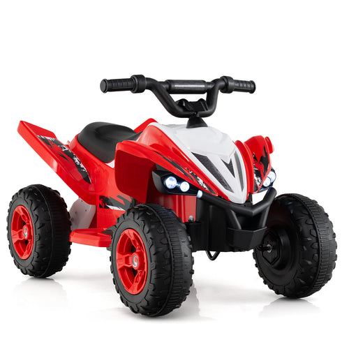 12V Kids Ride On ATV 4-Wheeler Quad with LED Lights and 7 mph Max Speed, Red