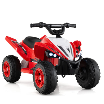 12V Kids Ride On ATV 4-Wheeler Quad with LED Lights and 7 mph Max Speed, Red Powered Ride On Toys at Gallery Canada