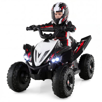 12V Kids Ride On ATV 4-Wheeler Quad, LED Lights, 7 mph, Black Powered Ride On Toys at Gallery Canada
