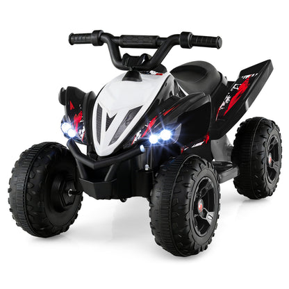 12V Kids Ride On ATV 4-Wheeler Quad, LED Lights, 7 mph, Black Powered Ride On Toys at Gallery Canada