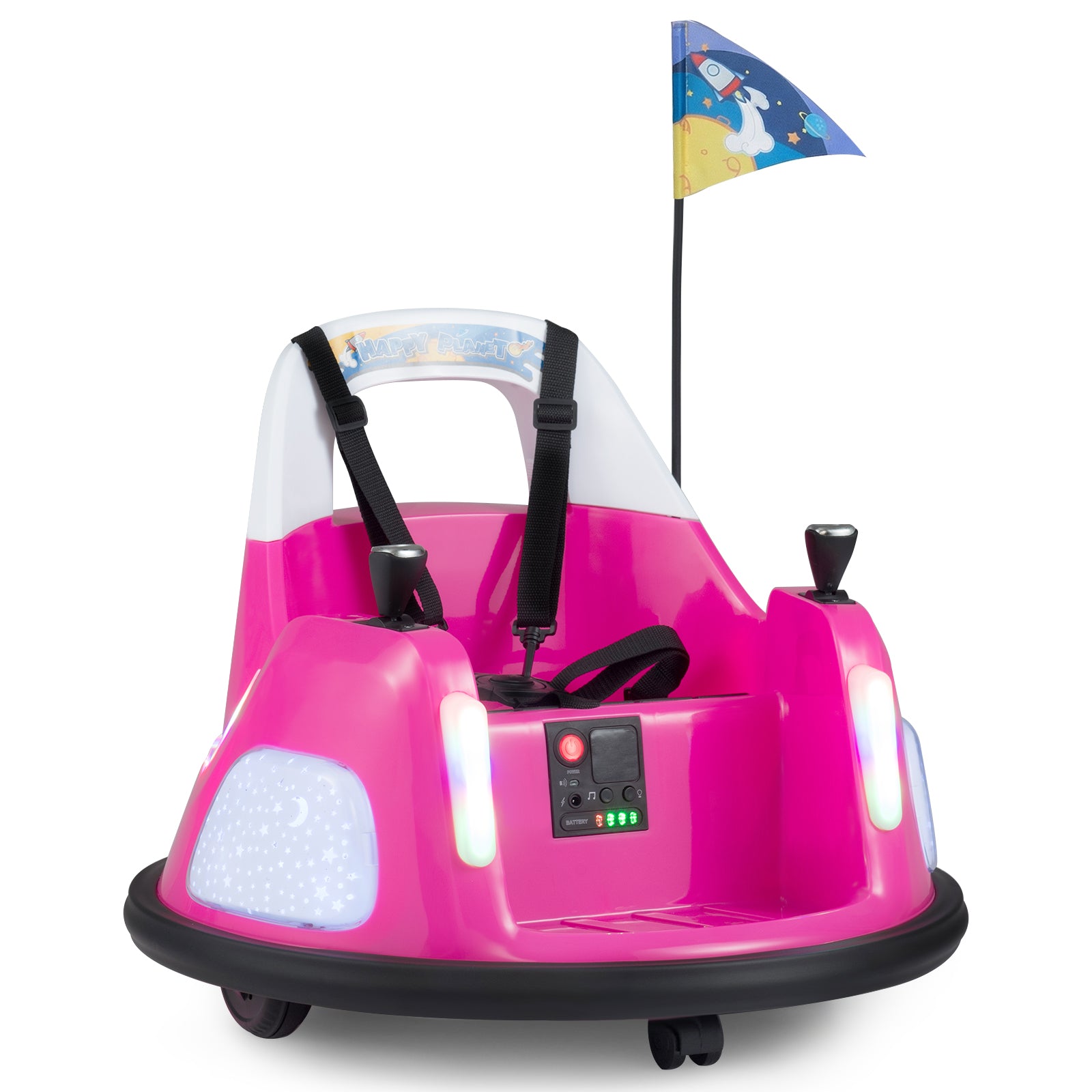 12V Kids Ride On Bumper Car with Remote Control and Flashing Lights, Pink Powered Ride On Toys Pink at Gallery Canada