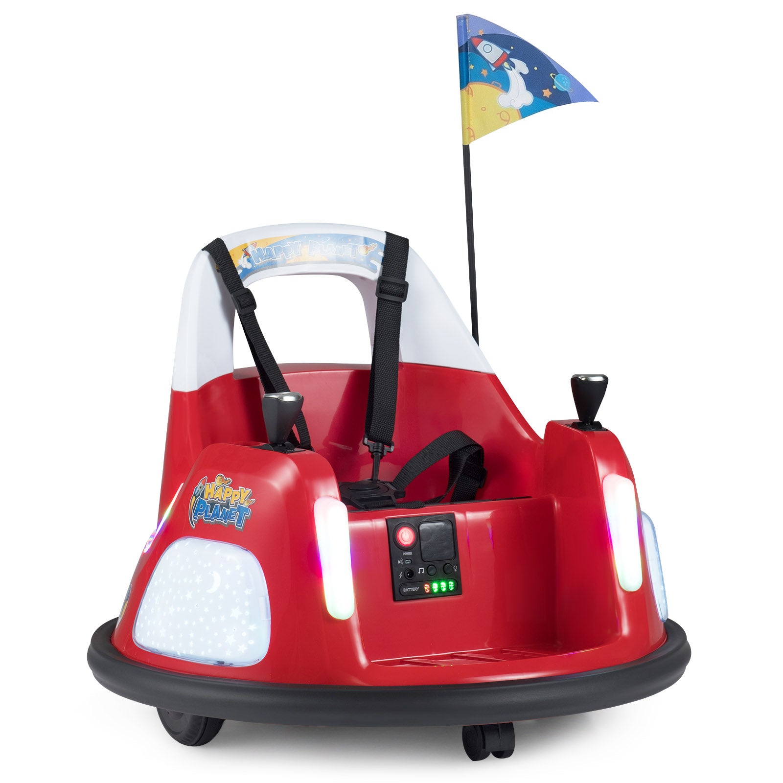 12V Kids Ride On Bumper Car with Remote Control and Flashing Lights, Red Powered Ride On Toys at Gallery Canada