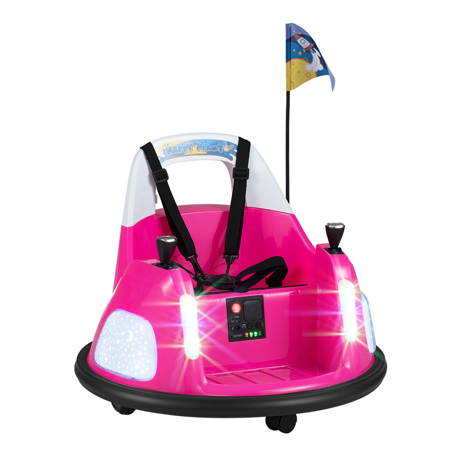 12V Kids Ride On Bumper Car with Remote Control and Flashing Lights, Pink Powered Ride On Toys at Gallery Canada