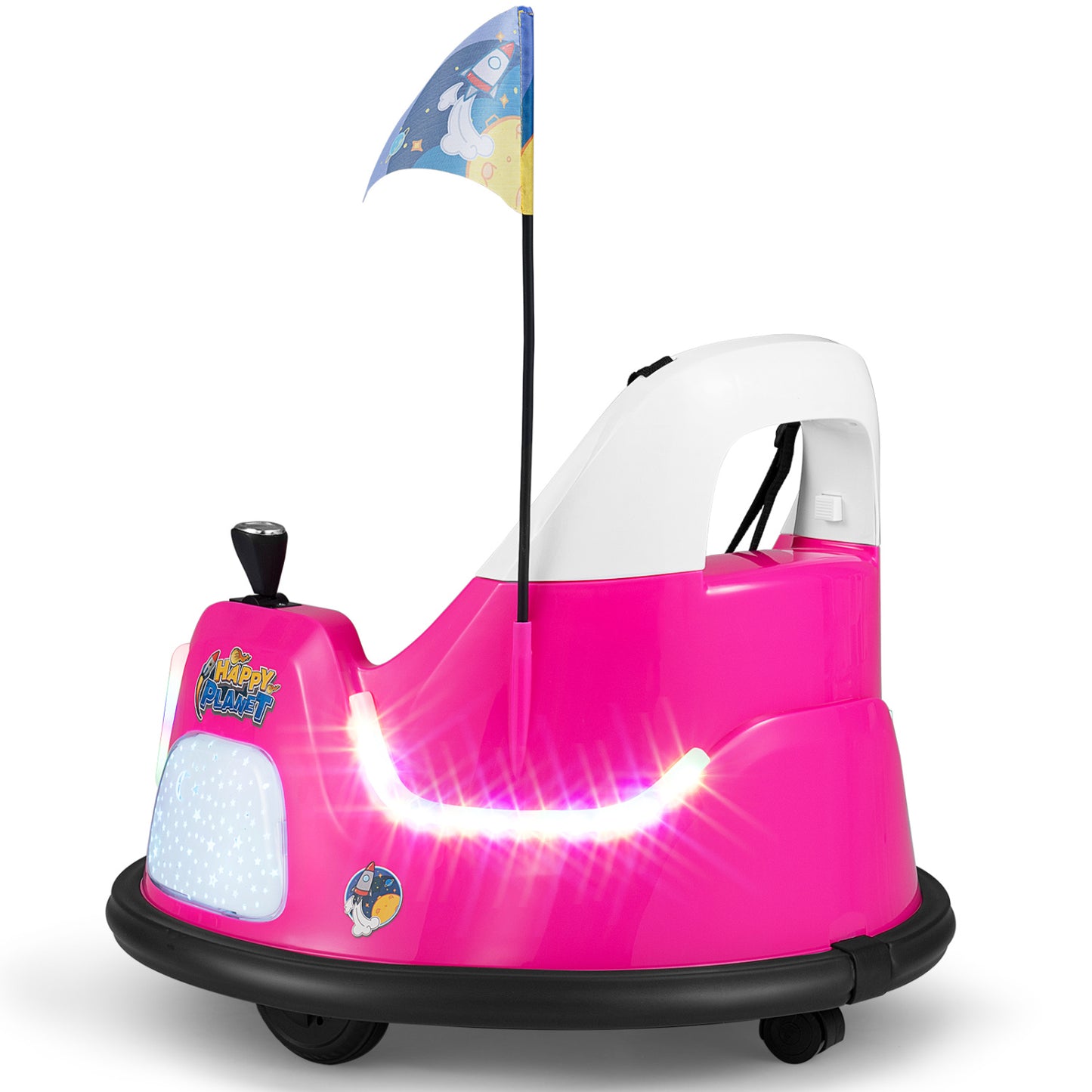 12V Kids Ride On Bumper Car with Remote Control and Flashing Lights, Pink Powered Ride On Toys at Gallery Canada