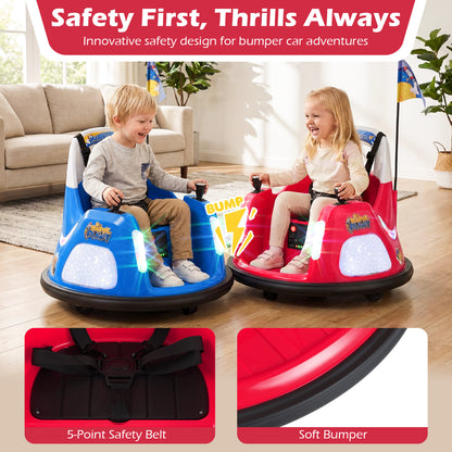 12V Kids Ride On Bumper Car with Remote Control and Flashing Lights, Red Powered Ride On Toys at Gallery Canada