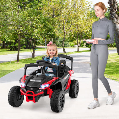 12V Kids Ride On Car UTV Electric Vehicle with LED Lights Music and Horn, Red Powered Ride On Toys at Gallery Canada