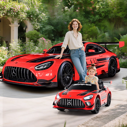 12V Kids Ride-On Car Mercedes-AMG GT3 Licensed with Adjustable Speed, Red Powered Ride On Toys at Gallery Canada