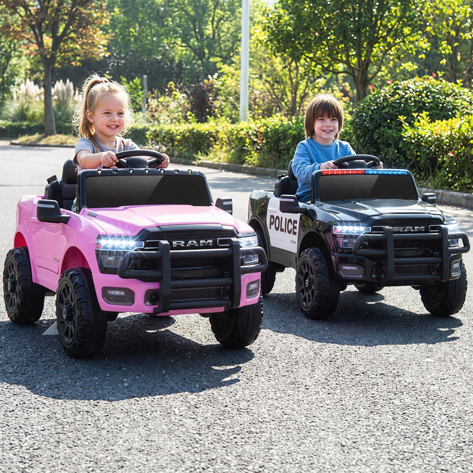 12V Kids Ride On Car Licensed RAM 3500 Electric Vehicle with Remote Control, Pink Powered Ride On Toys at Gallery Canada
