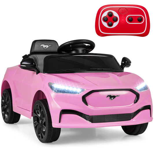 12V Kids Ride on Car Licensed Ford Mach E with Parent Control and Horn, Pink