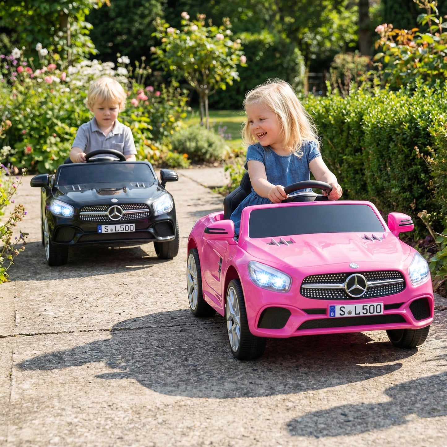 12V Kids Ride on Car Licensed Mercedes-Benz with Remote and Music, Pink Powered Ride On Toys at Gallery Canada