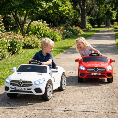12V Kids Ride on Car Licensed Mercedes-Benz with Remote and Music, White Powered Ride On Toys at Gallery Canada