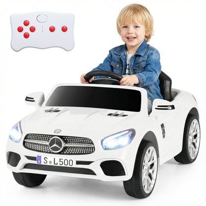 12V Kids Ride on Car Licensed Mercedes-Benz with Remote and Music, White Powered Ride On Toys at Gallery Canada