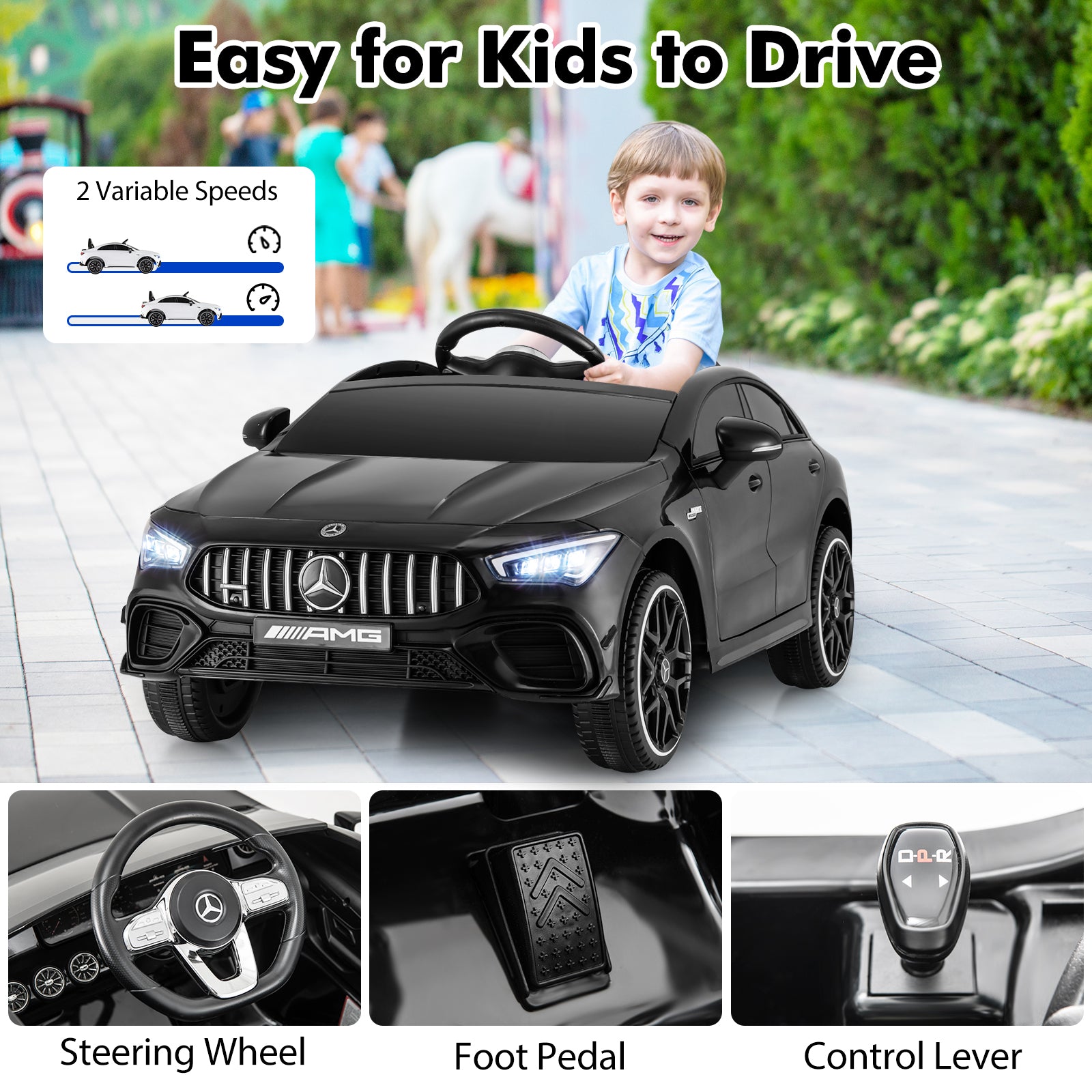 12V Kids Ride On Car, With Remote Control, Black Powered Ride On Toys at Gallery Canada