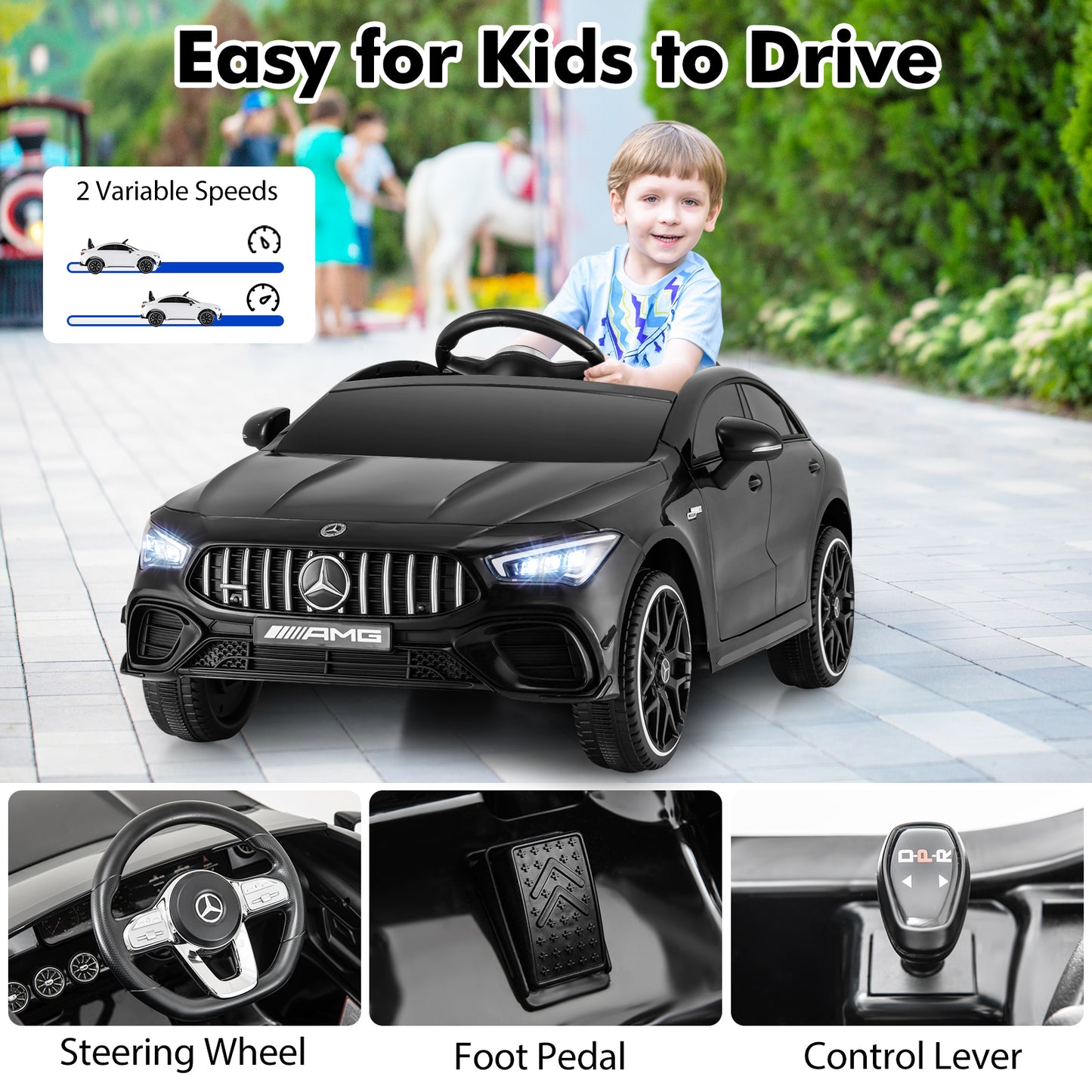 12V Kids Ride On Car, With Remote Control, Black Powered Ride On Toys at Gallery Canada
