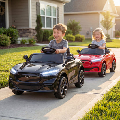 12V Kids Ride on Car Licensed Ford Mach E with Parent Control and Horn, Black Powered Ride On Toys at Gallery Canada