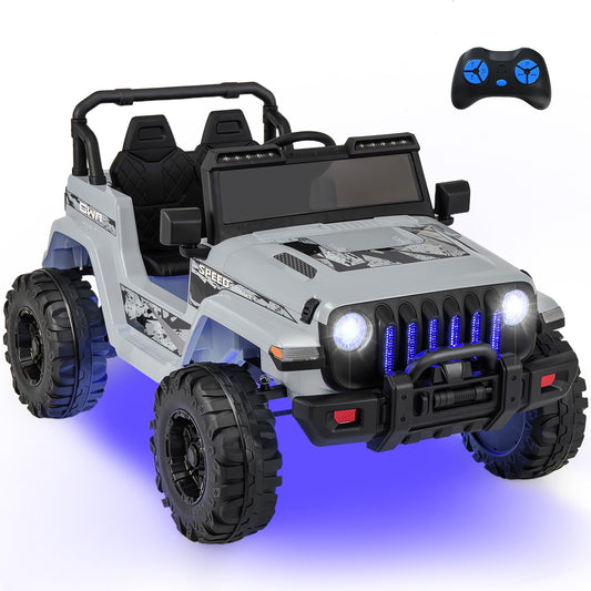 12V Kids Ride-on Jeep Car with 2.4 G Remote Control, Gray Powered Ride On Toys Gray at Gallery Canada
