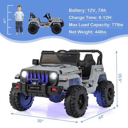 12V Kids Ride-on Jeep Car with 2.4 G Remote Control, Gray Powered Ride On Toys at Gallery Canada