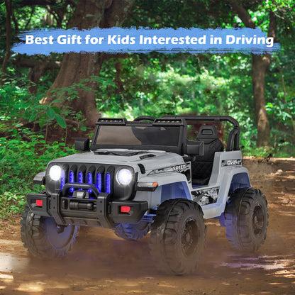 12V Kids Ride-on Jeep Car with 2.4 G Remote Control, Gray Powered Ride On Toys at Gallery Canada