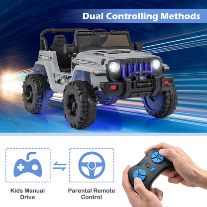 12V Kids Ride-on Jeep Car with 2.4 G Remote Control, Gray Powered Ride On Toys at Gallery Canada