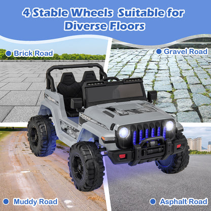 12V Kids Ride-on Jeep Car with 2.4 G Remote Control, Gray Powered Ride On Toys at Gallery Canada