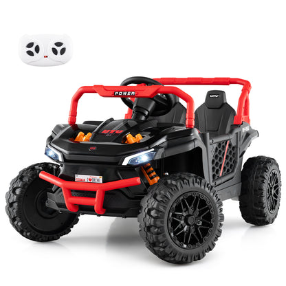 12V Kids Ride on Truck Off-Road UTV with Parental Remote and Lights, Black Powered Ride On Toys at Gallery Canada