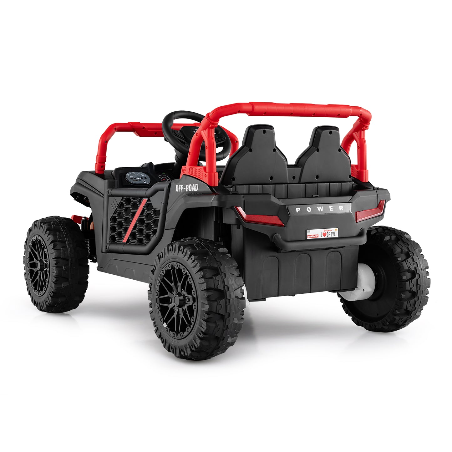 12V Kids Ride on Truck Off-Road UTV with Parental Remote and Lights, Black Powered Ride On Toys at Gallery Canada
