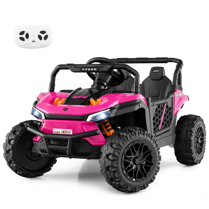 12V Kids Ride on Truck Off-Road UTV with Parental Remote and Lights, Pink Powered Ride On Toys at Gallery Canada