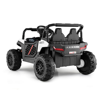 12V Kids Ride on Truck Off-Road UTV with Parental Remote and Lights, White Powered Ride On Toys at Gallery Canada