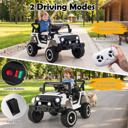 12V Kids Ride On Truck With Remote, Black