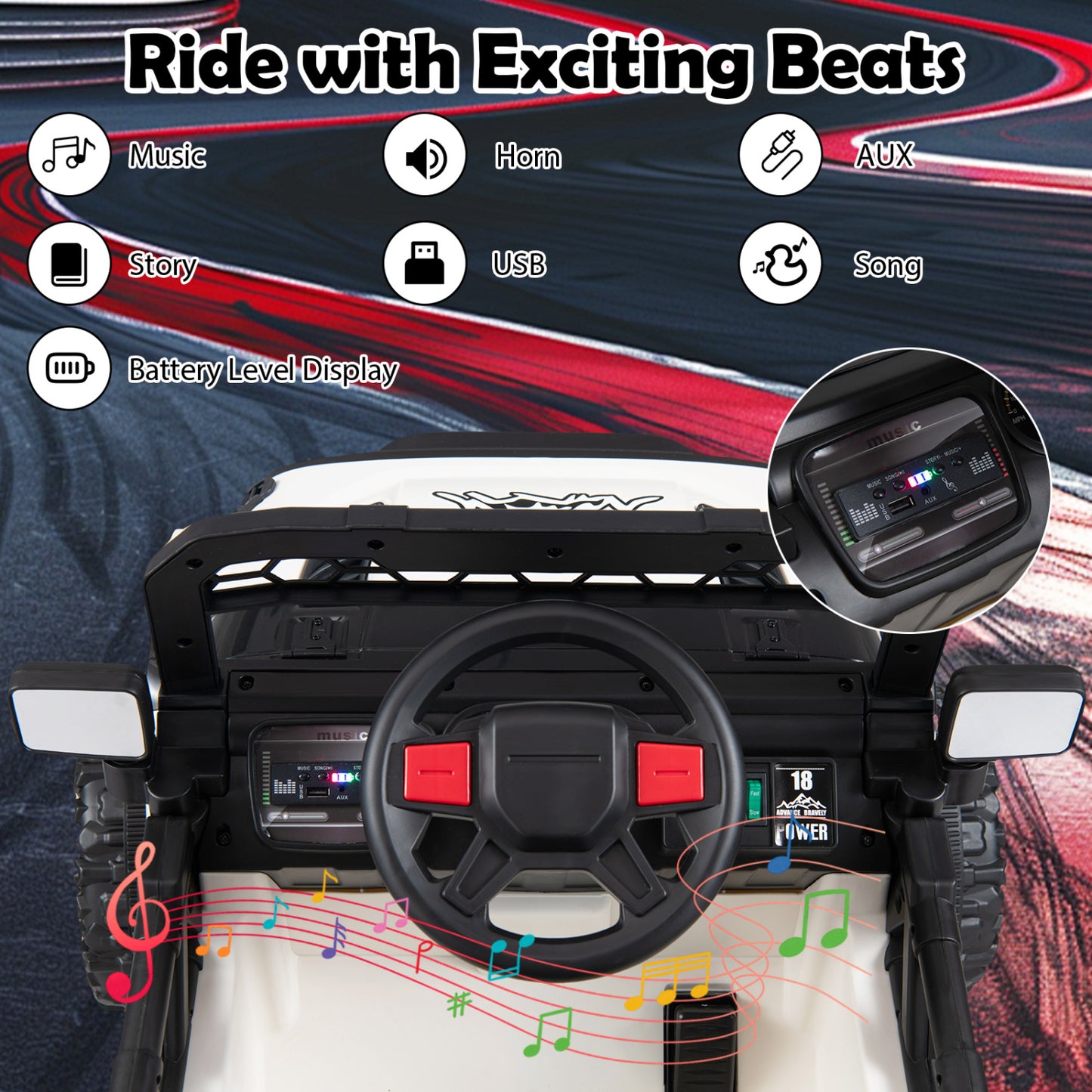 12V Kids Ride On Truck With Remote, Black