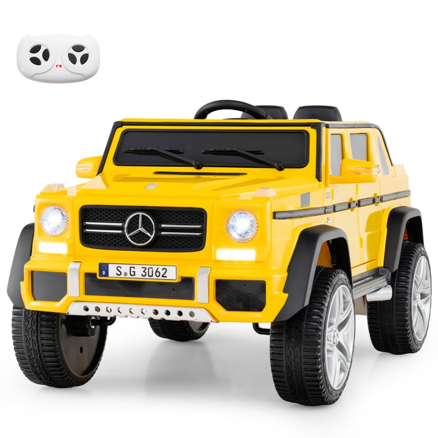 12V Licensed Mercedes-Benz Kids Ride-On Car, Yellow