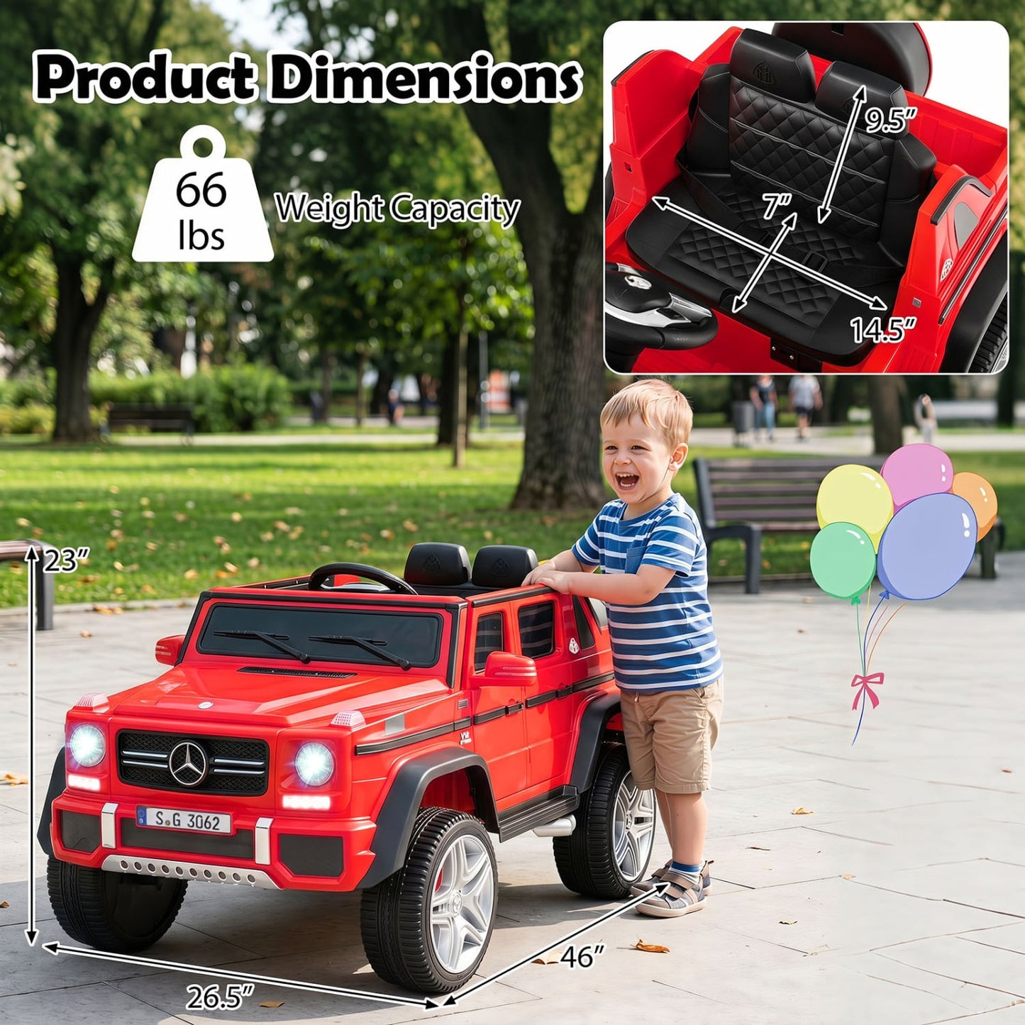 12V Licensed Mercedes-Benz Kids Ride-On Car, Red