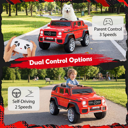 12V Licensed Mercedes-Benz Kids Ride-On Car, Red