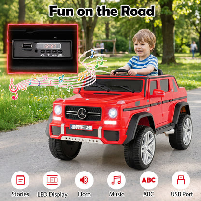 12V Licensed Mercedes-Benz Kids Ride-On Car, Red