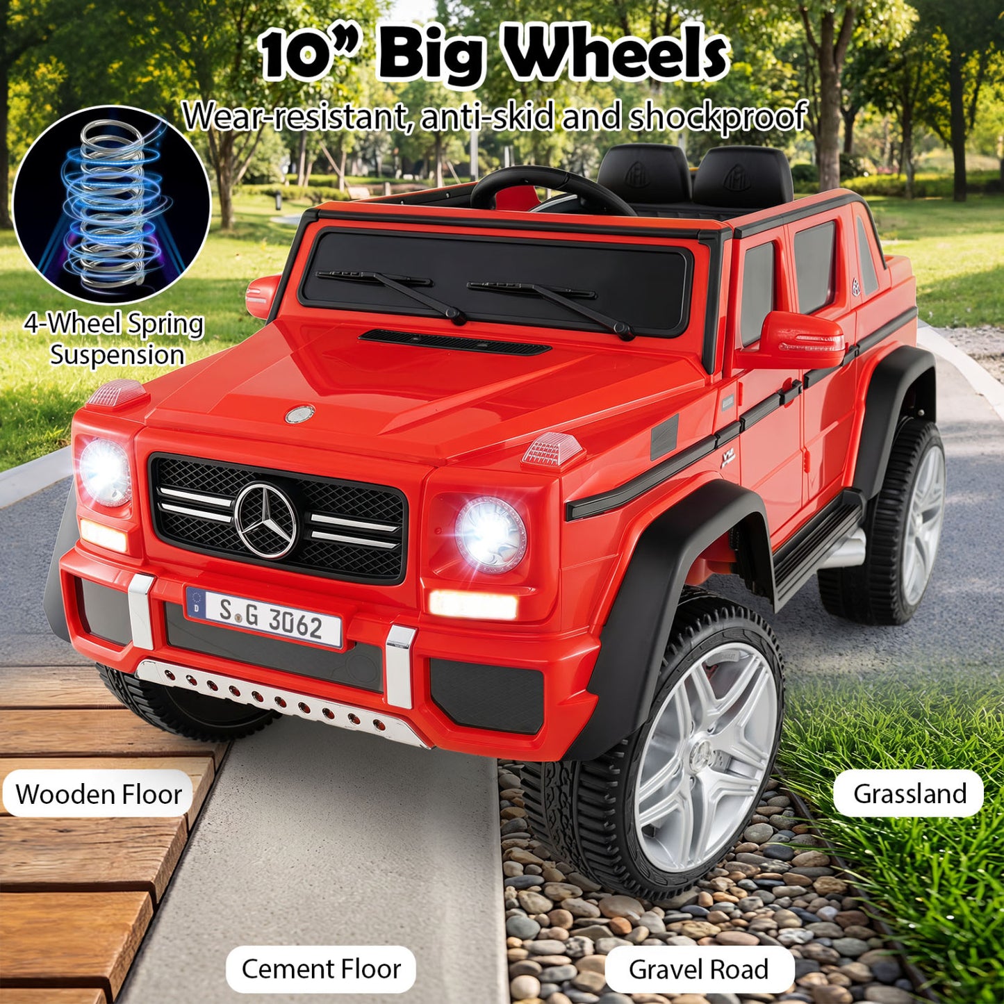 12V Licensed Mercedes-Benz Kids Ride-On Car, Red