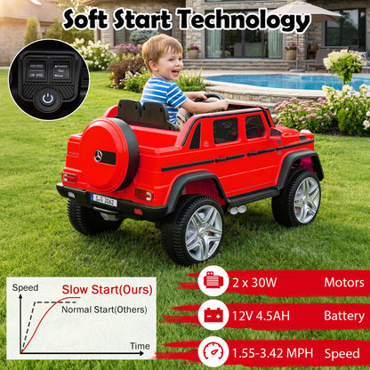 12V Licensed Mercedes-Benz Kids Ride-On Car, Red