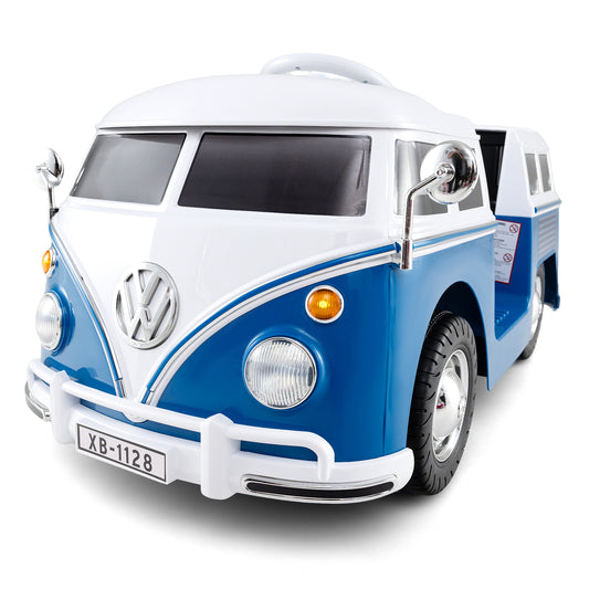 12V Ride On Car Licensed Volkswagen Ride-on Bus with Cup Holder and LED Headlights for 3+ Years Old, Blue Powered Ride On Toys Blue at Gallery Canada