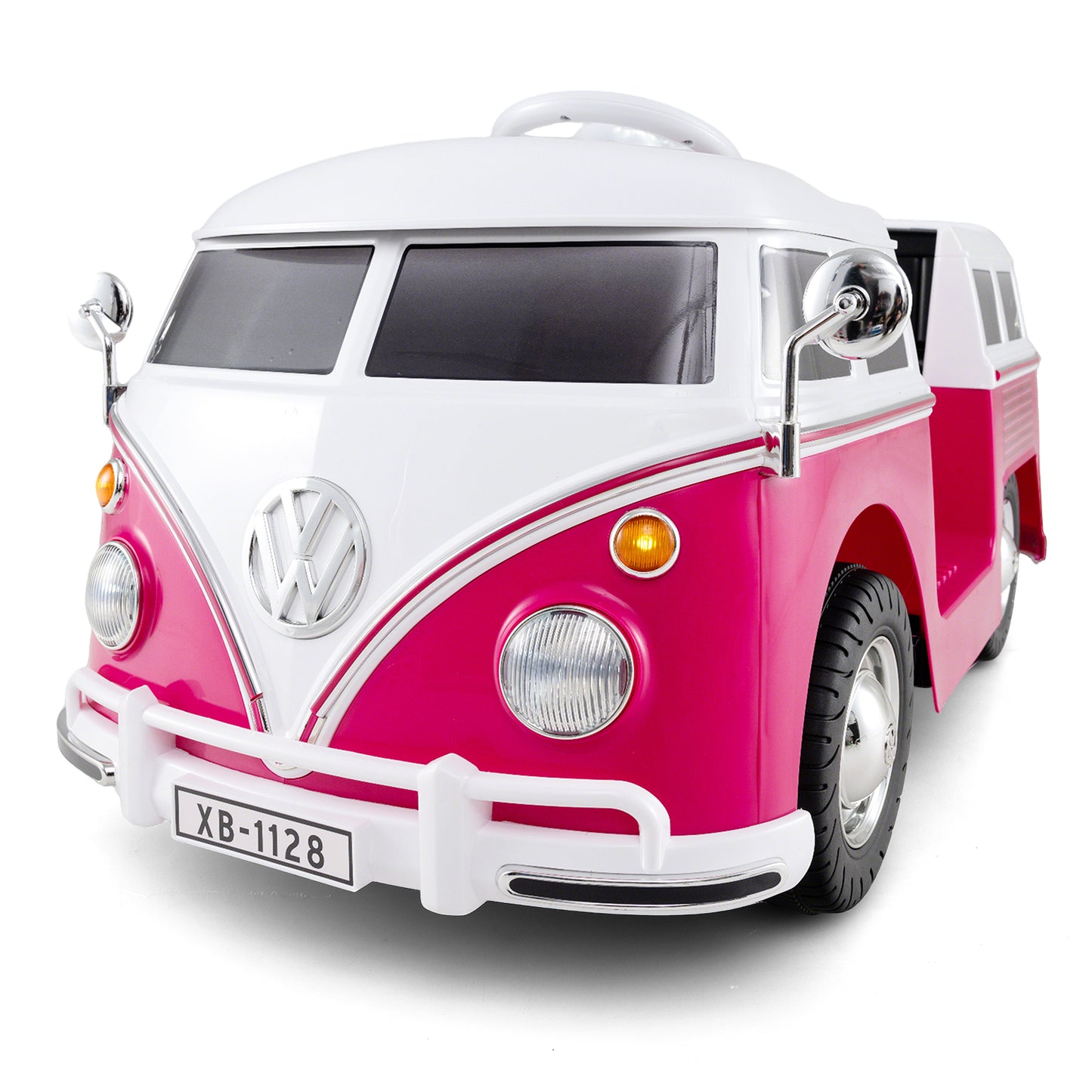 12V Ride On Car Licensed Volkswagen Ride-on Bus with Cup Holder and LED Headlights for 3+ Years Old, Pink Powered Ride On Toys Pink at Gallery Canada