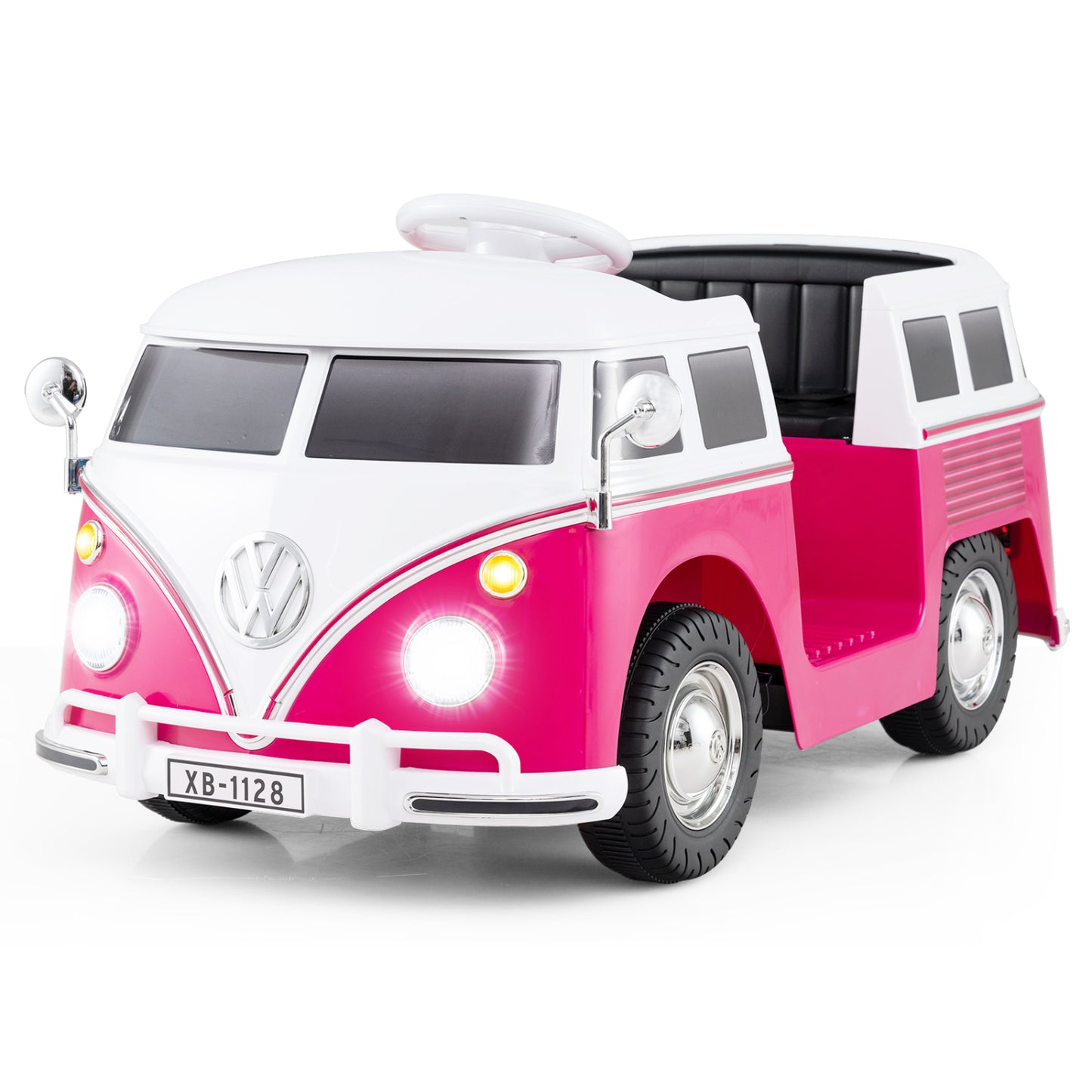 12V Ride On Car Licensed Volkswagen Ride-on Bus with Cup Holder and LED Headlights for 3+ Years Old, Pink Powered Ride On Toys at Gallery Canada