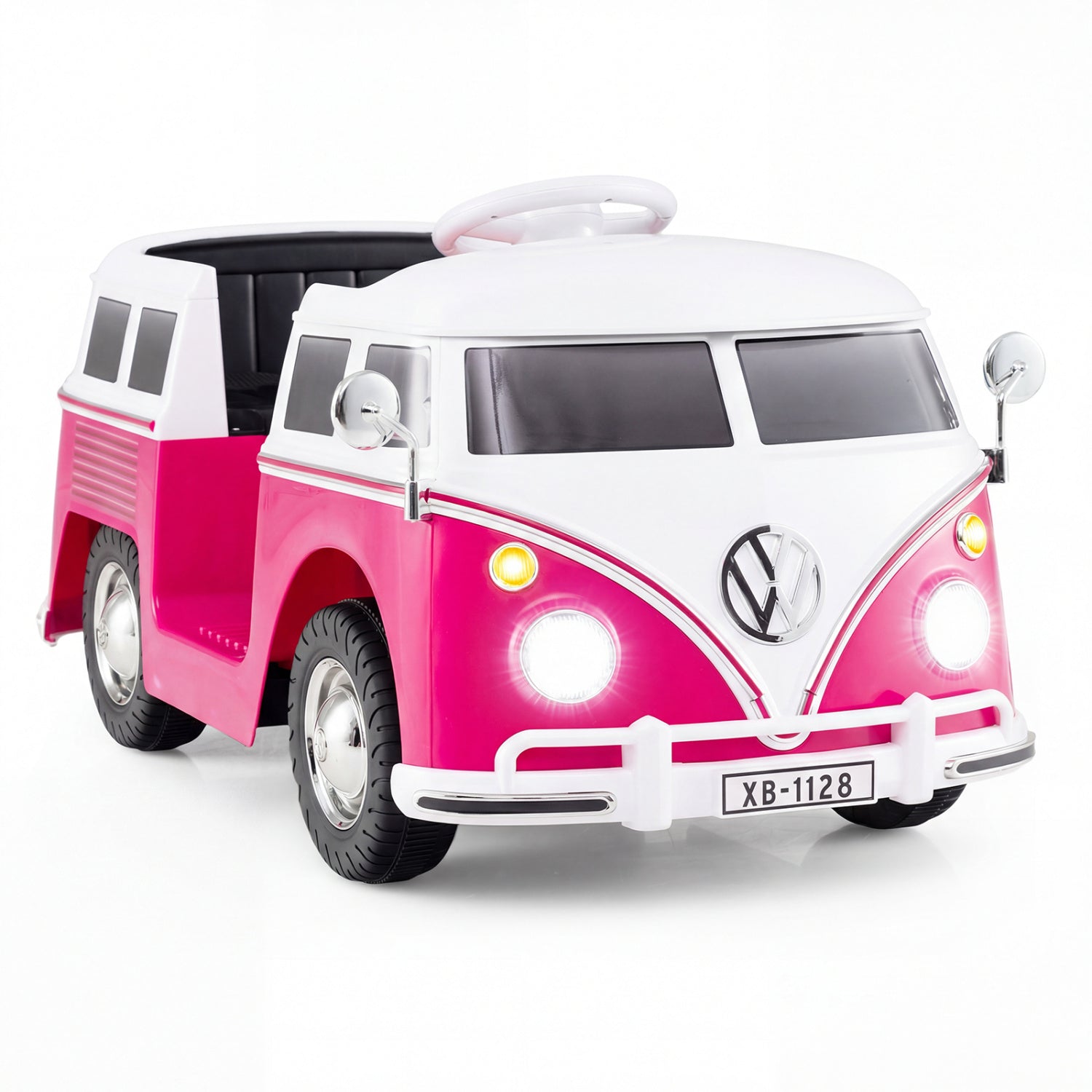 12V Ride On Car Licensed Volkswagen Ride-on Bus with Cup Holder and LED Headlights for 3+ Years Old, Pink Powered Ride On Toys at Gallery Canada