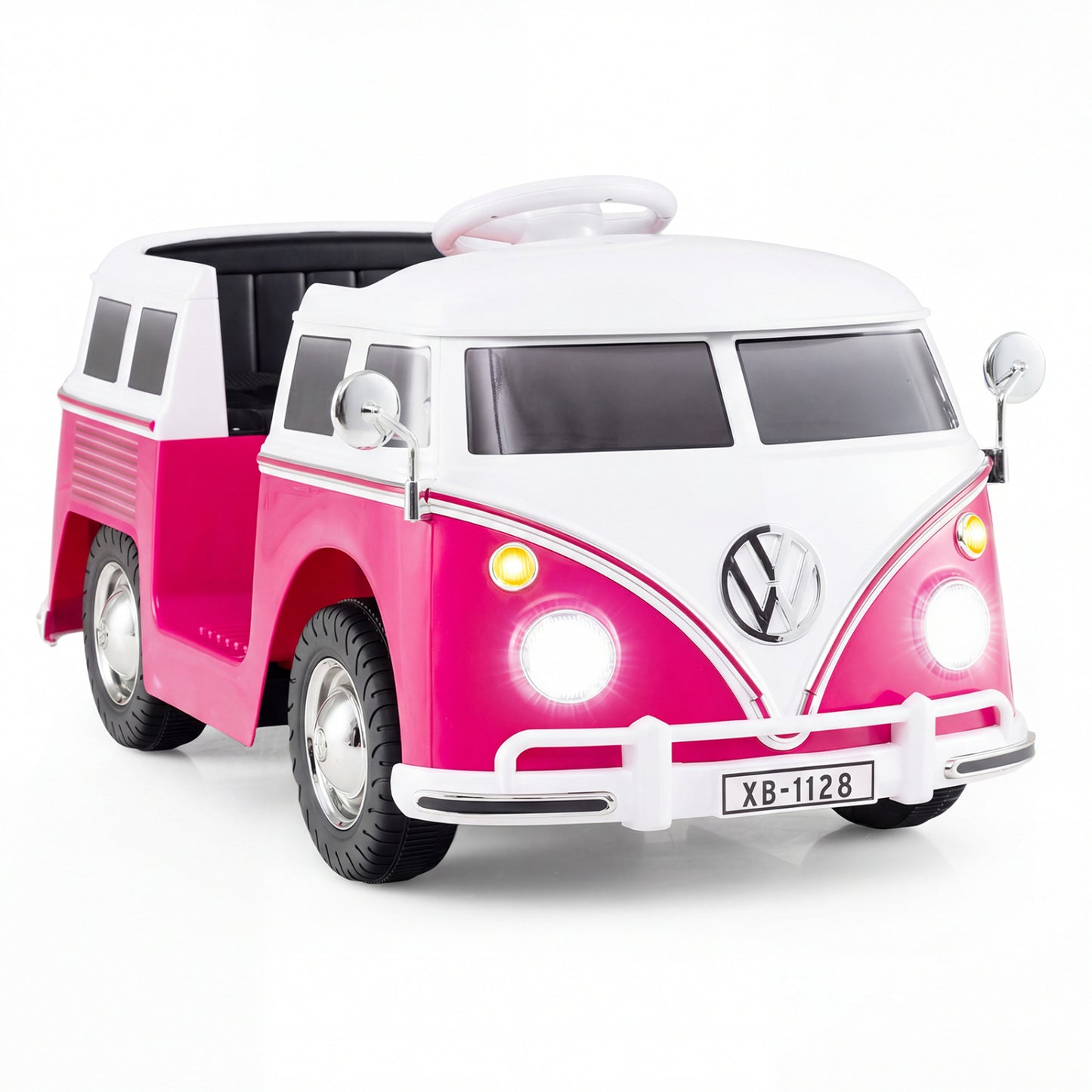 12V Ride On Car Licensed Volkswagen Ride-on Bus with Cup Holder and LED Headlights for 3+ Years Old, Pink Powered Ride On Toys at Gallery Canada