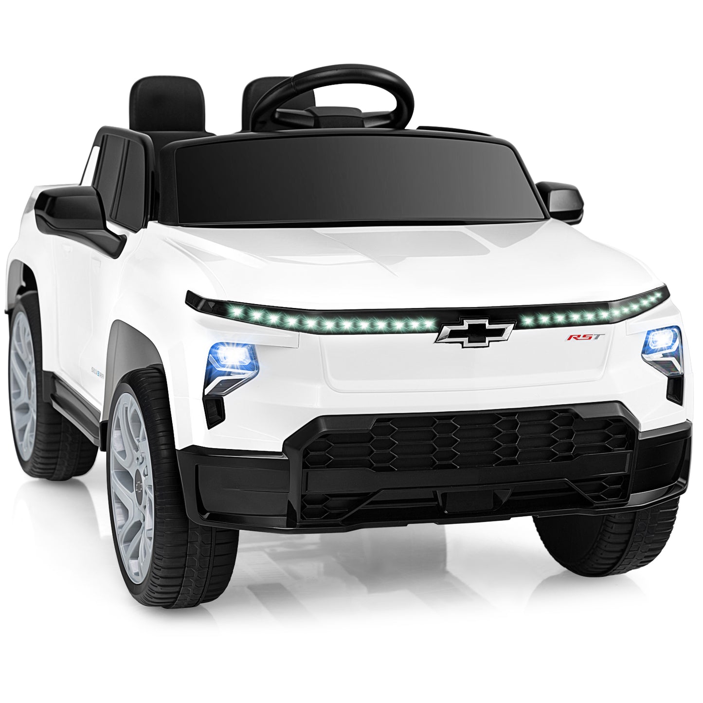 12V Ride on Car Truck Licensed Chevrolet with Remote Control Gift for 3+, White Powered Ride On Toys at Gallery Canada