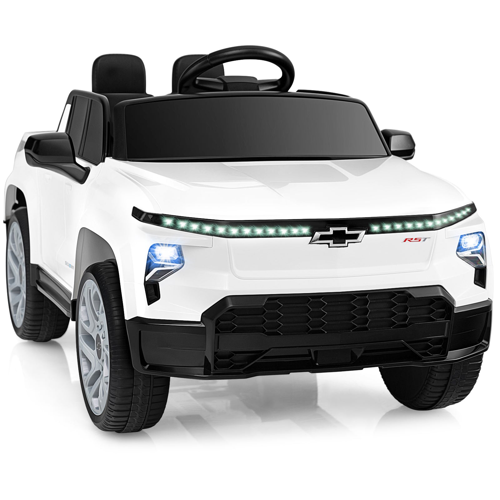 12V Ride on Car Truck Licensed Chevrolet with Remote Control Gift for 3+, White Powered Ride On Toys at Gallery Canada