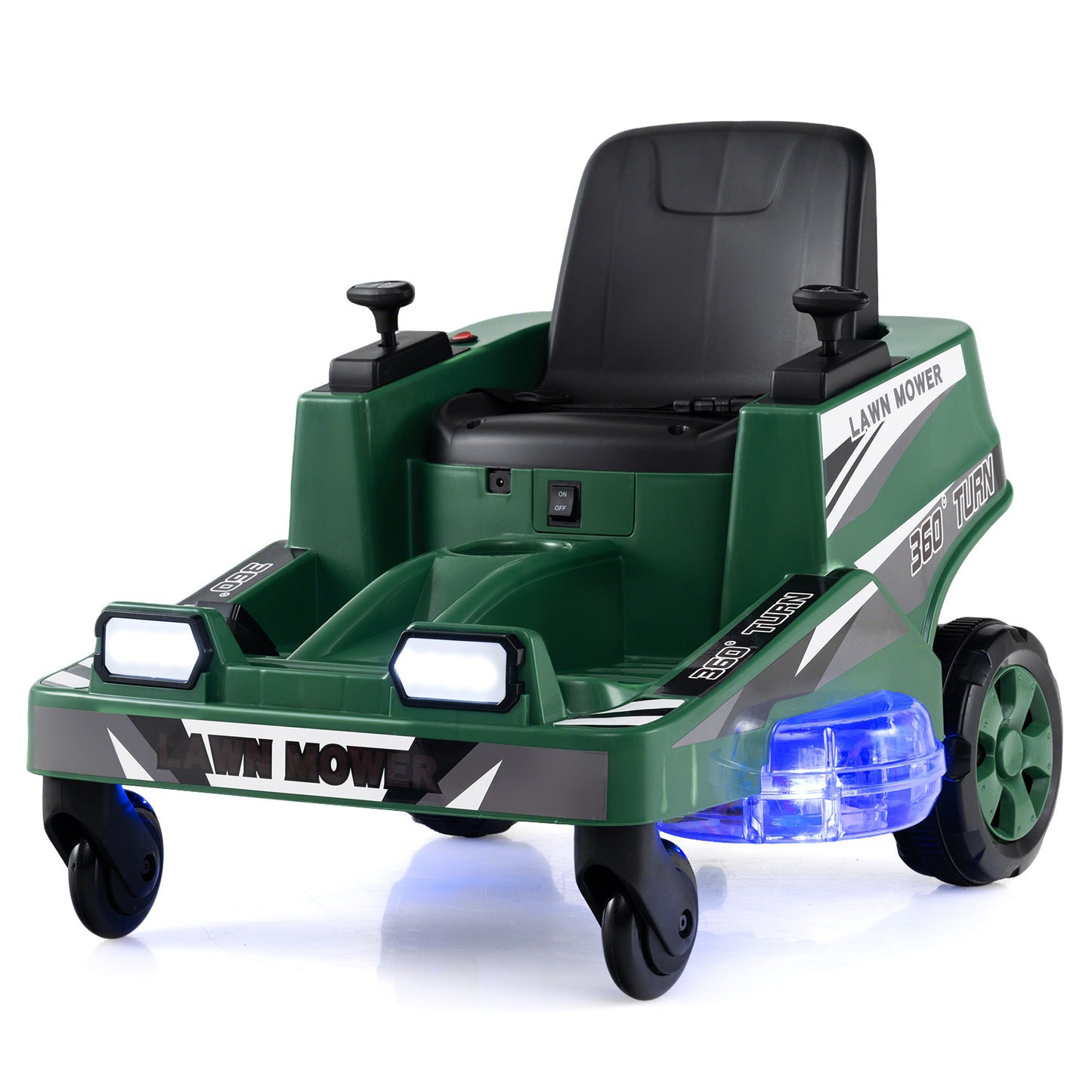 12V Ride on Lawn Mower, Dual Control Sticks, Green Powered Ride On Toys at Gallery Canada