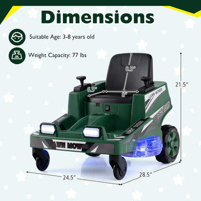 12V Ride on Lawn Mower, Dual Control Sticks, Green Powered Ride On Toys at Gallery Canada
