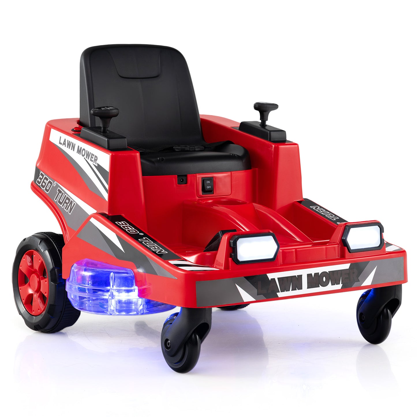 12V Ride On Lawn Mower For Kids, Dual Control, Red Powered Ride On Toys at Gallery Canada
