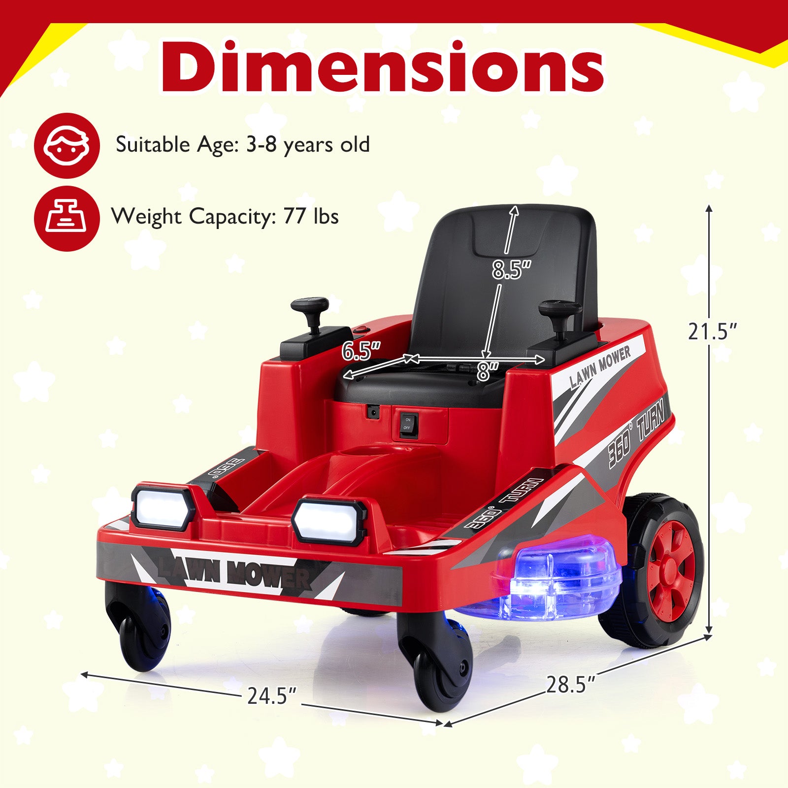 12V Ride On Lawn Mower For Kids, Dual Control, Red Powered Ride On Toys at Gallery Canada