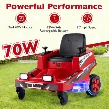 12V Ride On Lawn Mower For Kids, Dual Control, Red Powered Ride On Toys at Gallery Canada