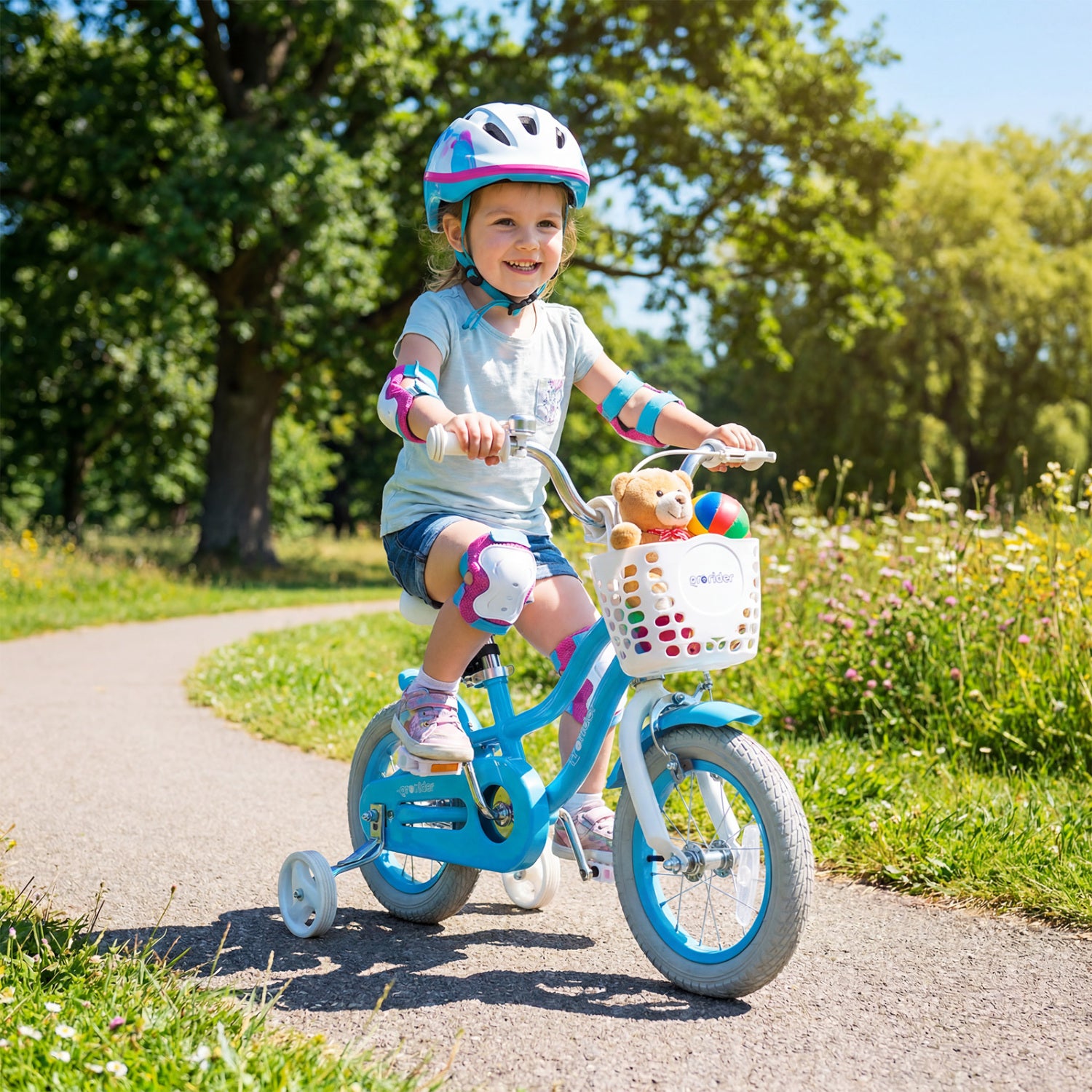 12/14/16/18/20 Inch Kids Bike with Dual Brakes and Adjustable Seat-12 Inch, Blue Kids Bike at Gallery Canada